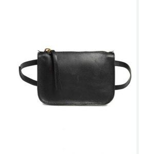 MADEWELL The Simple Pouch Belt Bag Fanny Black Size SMALL Leather